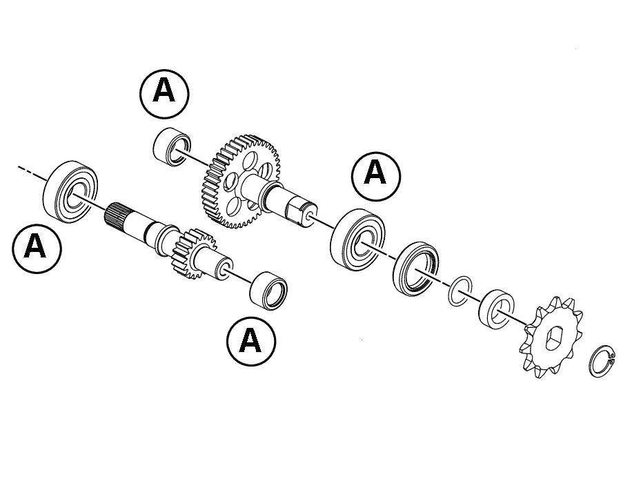 KTM 50 SX & Mini LiquidCooled (2009-2023) Drive Shaft Transmission Bearings 4pcs